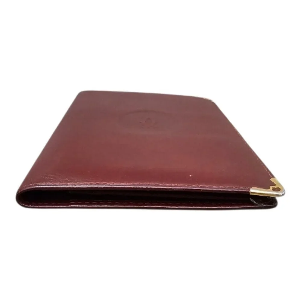 Cartier Must Les De Cartier Bi-fold Bordeaux Leather Vintage Long Wallet